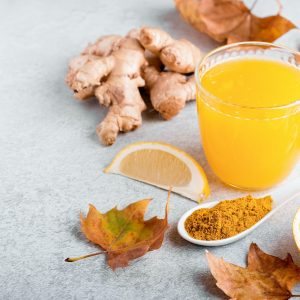 Lemon, ginger and turmeric immune boosting smoothie